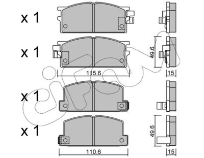 Комплект тормозных колодок, дисковый тормоз CIFAM 822-466-0 для ISUZU CAMPO