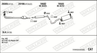 Изпускателна система WALKER VWK003932B