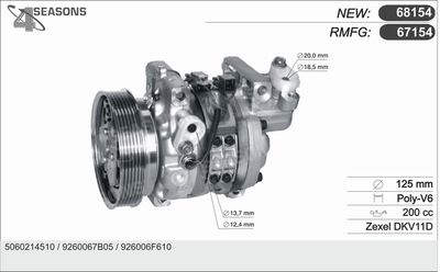 AHE 67154 Компрессор кондиционера  для NISSAN MICRA II (K11) 1.0 i 16V