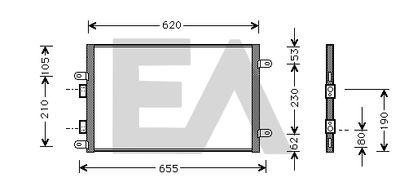 EACLIMA 30C03007 Радиатор кондиционера  для ALFA ROMEO 147 (937_) 2.0 16V T.SPARK (937.AXA1, 937.AXC1, 937.BXC1)