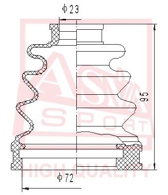 Пыльник, приводной вал ASVA ASBT-2068 для TOYOTA PROGRES