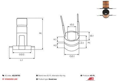 Kluzný kroužek, generátor AS-PL ASL9079S