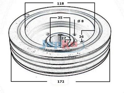 Fulie curea, arbore cotit JAPKO 122500