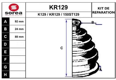 EAI KR129 Пыльник шруса  для OPEL ANTARA (Опель Антара)