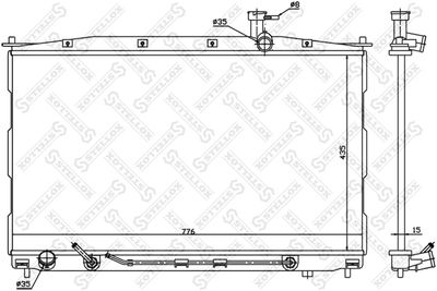 Радиатор, охлаждение двигателя STELLOX 10-26612-SX для HYUNDAI SANTA FE