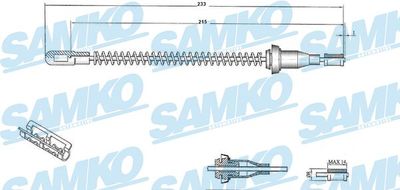Тросик, cтояночный тормоз SAMKO C0586B для OPEL VECTRA