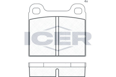 Комплект тормозных колодок, дисковый тормоз ICER 180221 для AUDI 50