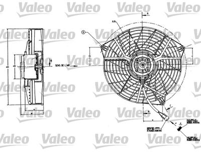 Вентилятор, охлаждение двигателя VALEO 883556 для PEUGEOT 305