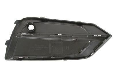 Voorbumper afdekking Voor Links (met verchroomde streep, met parkeersensor gaten, plastic, chroom/zwart) past: VOLVO XC60 II 03.17-12.22