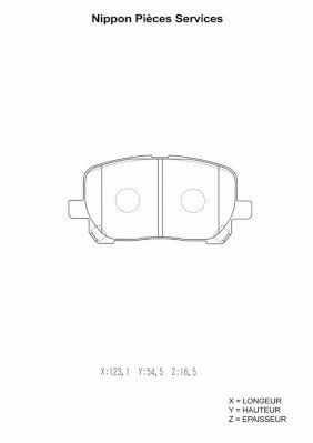 Комплект тормозных колодок, дисковый тормоз NPS T360A09 для TOYOTA NOAH/VOXY