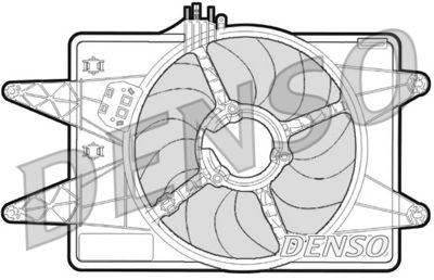 DENSO DER09024 Вентилятор системы охлаждения двигателя  для FIAT DOBLO (Фиат Добло)