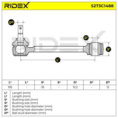 носач, окачване на колелата RIDEX 273C1488