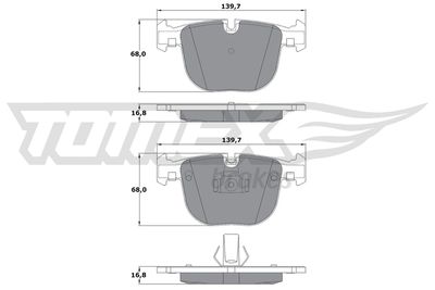 TOMEX Brakes TX 17-38 Тормозные колодки и сигнализаторы  для BENTLEY ARNAGE (Бентли Арнаге)