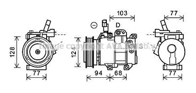Компрессор, кондиционер AVA QUALITY COOLING HYK318 для HYUNDAI SOLARIS
