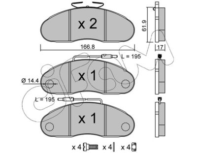 Комплект тормозных колодок, дисковый тормоз 822-111-0