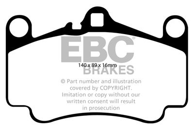 Комплект тормозных колодок, дисковый тормоз EBC Brakes DP91515 для PORSCHE 911