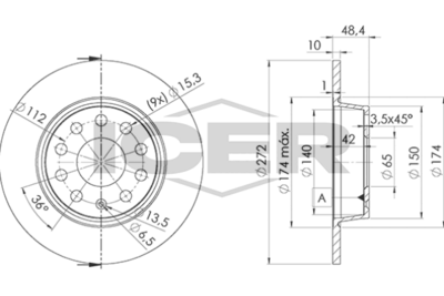 спирачен диск ICER 78BD5637-2