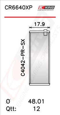 Черупка на биелен лагер KING CR6640XP0.25
