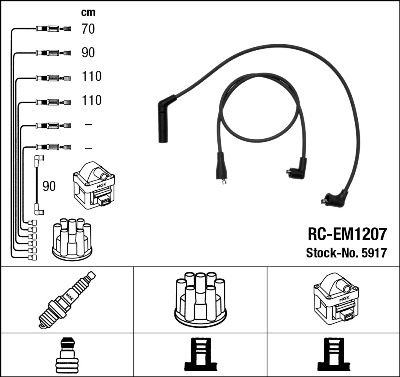 Комплект проводов зажигания NGK 5917 для MITSUBISHI SAPPORO