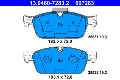 Комплект тормозных колодок, дисковый тормоз ATE 13.0460-7283.2 для MERCEDES-BENZ GLE