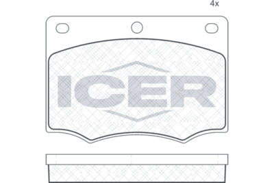 комплект спирачно феродо, дискови спирачки ICER 180259