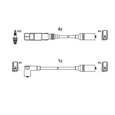 Комплект проводов зажигания HITACHI 134267 для VW PASSAT