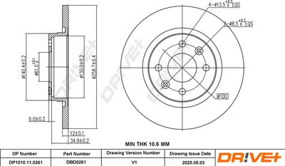 BREMSSCHEIBE DR!VE+ DP1010110261 2