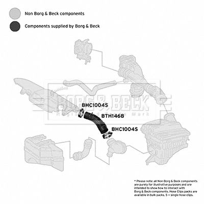 Intake Hose, air filter Borg & Beck BTH1468
