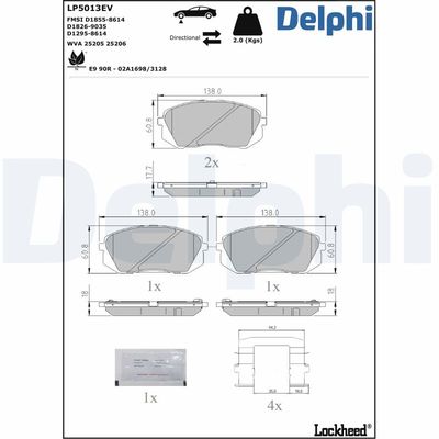 Brake Pad Set, disc brake LP5013EV