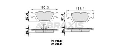 Комплект тормозных колодок, дисковый тормоз BRAXIS AA0414 для BMW Z3