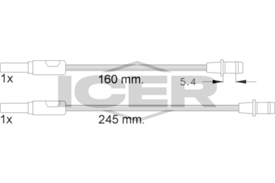 предупредителен контактен сензор, износване на накладките ICER 610265 E C