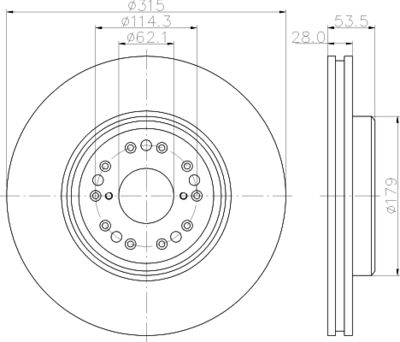 Тормозной диск MINTEX MDC1882 для TOYOTA CENTURY