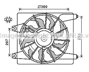 Вентилятор, охлаждение двигателя AVA QUALITY COOLING HY7560 для HYUNDAI SANTA FE