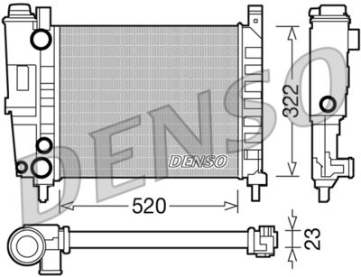 Радиатор, охлаждение двигателя DENSO DRM09144 для FIAT ELBA