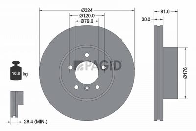 спирачен диск PAGID 54228NHC