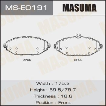 Комплект тормозных колодок MASUMA MS-E0191 для MERCEDES-BENZ C-CLASS