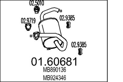 Глушитель выхлопных газов конечный MTS 01.60681 для MITSUBISHI COLT