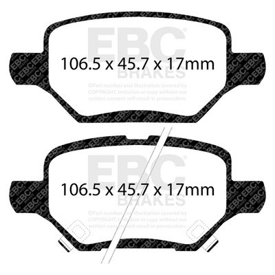 комплект спирачно феродо, дискови спирачки EBC Brakes DPX2421