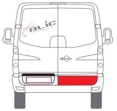 Deur reparatieset Achter Rechts (Coating, onderste deel) past: MERCEDES SPRINTER 906  VW CRAFTER 2E 04.06-10.13