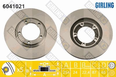 GIRLING 6041021 Тормозные диски для MITSUBISHI L400