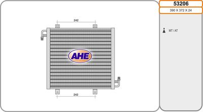 Конденсатор, кондиционер AHE 53206 для RENAULT 11