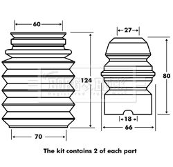 Dust Cover Kit, shock absorber Borg & Beck BPK7011