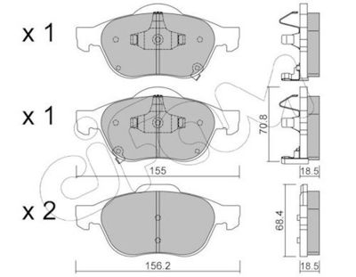 Bremsbelagsatz, Scheibenbremse