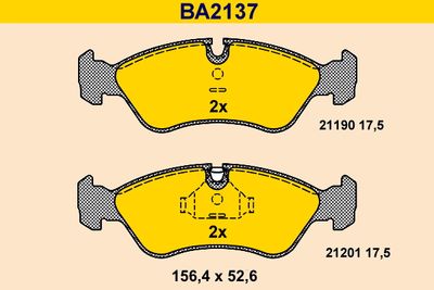 BARUM BA2137 Тормозные колодки и сигнализаторы  для CHEVROLET LANOS (Шевроле Ланос)
