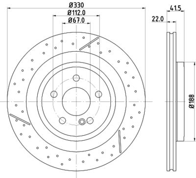 Тормозной диск HELLA 8DD 355 126-441 для MERCEDES-BENZ GLA-CLASS