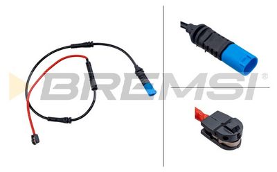 Warning contact, brake pad wear
