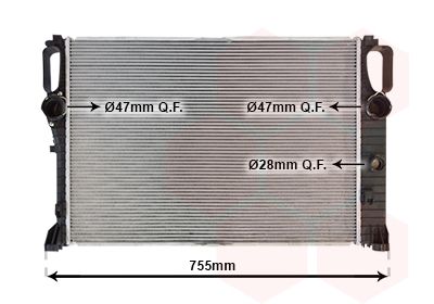 Радиатор, охлаждение двигателя VAN WEZEL 30002459 для MERCEDES-BENZ CLK