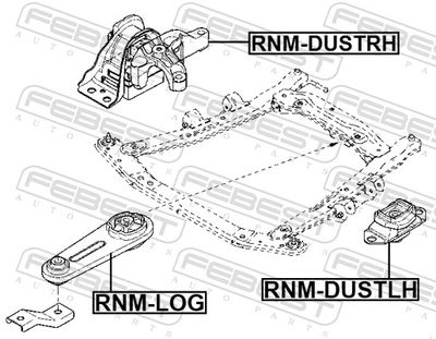 Mounting, engine RNM-DUSTRH