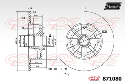 Тормозной диск MAXTECH 871080 для VW KAEFER