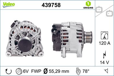 Генератор VALEO 439758 для CITROËN DS4